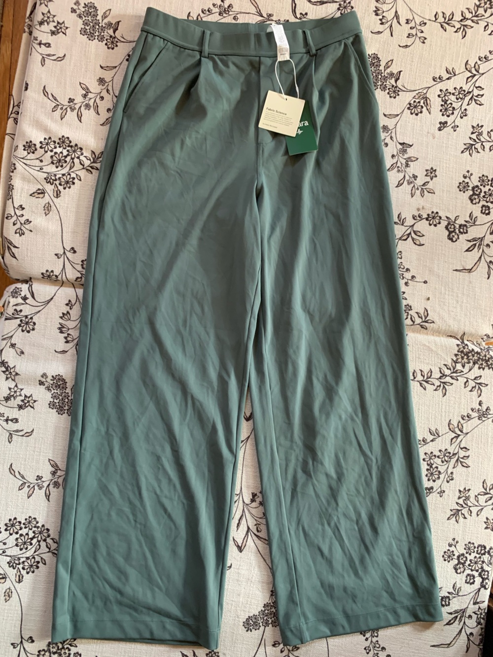Halara Wide-Leg Work Pants Green